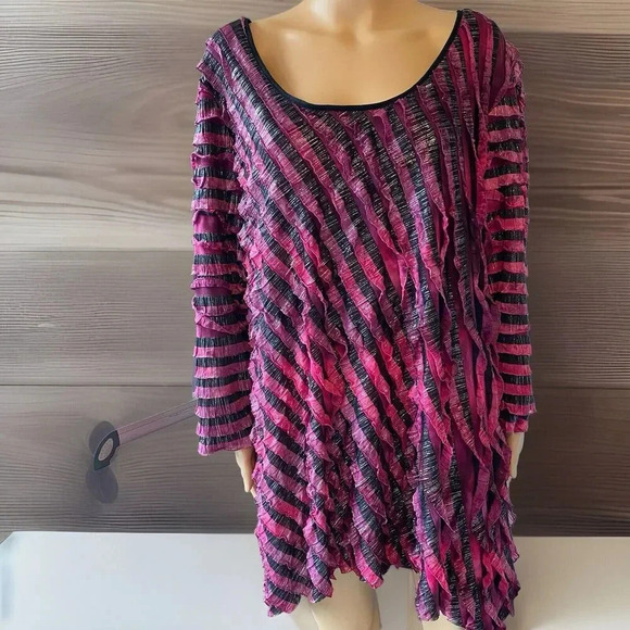 Essentials Artsy Flowy Boho Artsy Largenlook Tunic Top Blouse Women Plus 3X New - Picture 1 of 9